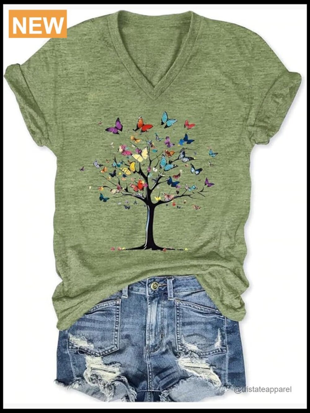 V-Neck Graphic Tee Short Sleeve Boho Flowers Summer T Shirt